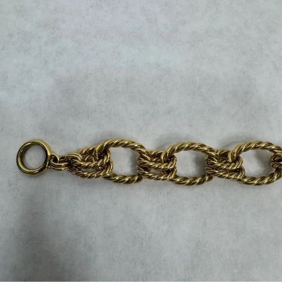 J CREW Gold Rope Link Bracelet with Anchor Charms - Picture 5 of 7